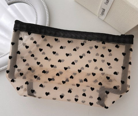 Stylish Portable Mesh Cosmetic Bag for Ladies