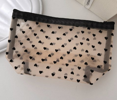 Stylish Portable Mesh Cosmetic Bag for Ladies